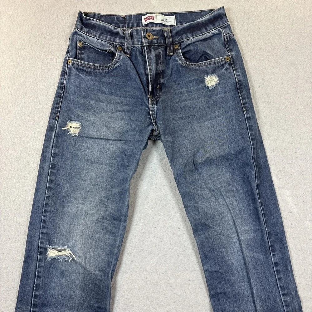 LEVIS 514 STRAIGHT BOYS SIZE 16 REG‎ (29x29) JEANS-DISTRESSED